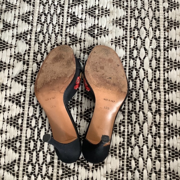 Dior Black Embroidered Heels Lock and Key 6.5 - Picture 3 of 4